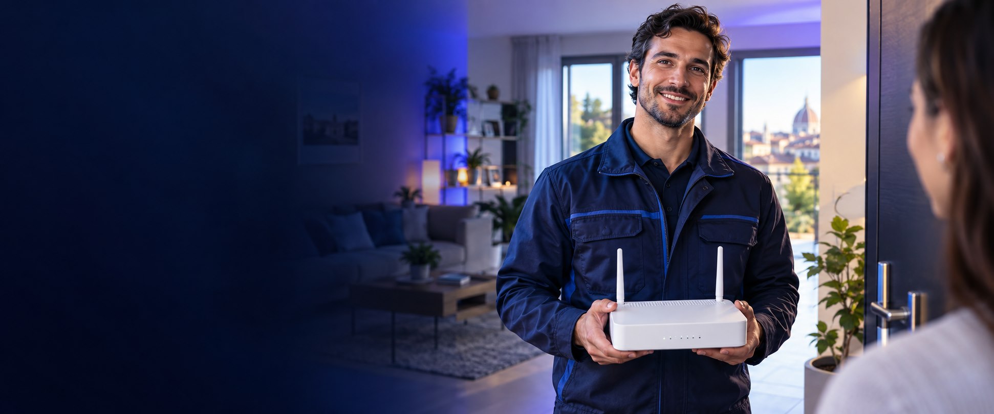 Tecnico Fiber23 pronto per l'installazione della fibra